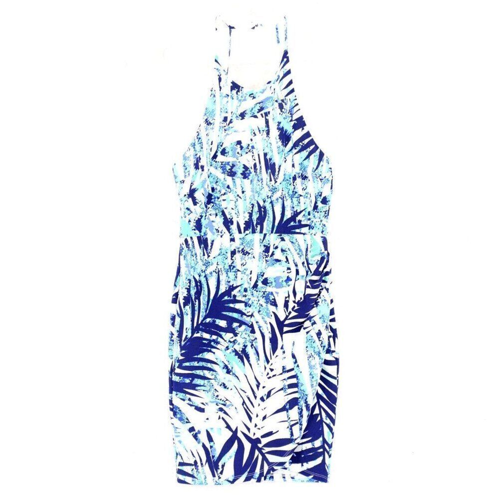 Premier Amour Size‎ 10 Blue White Florate Spaghetti Strap Dress Back Zip